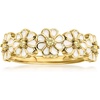 image:imageRossSimons 010 ct tw Yellow Sapphire and White Enamel Flower Ring in 18kt Gold Over SterlingSapphire