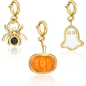 image:imageRossSimons MotherOfPearl Carnelian and 10 Carat Black Spinel Jewelry Set 3 Halloween Charms