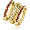 image:imageRossSimons 060 ct tw Garnet and Scrollwork Jewelry Set 3 Rings in 18kt Gold Over SterlingGarnet