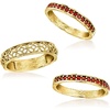 image:imageRossSimons 060 ct tw Garnet and Scrollwork Jewelry Set 3 Rings in 18kt Gold Over SterlingGarnet