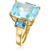 image:imageRossSimons 1200 Carat Sky Blue Topaz and 130 ct tw London Blue Topaz Ring in 18kt Gold Over SterlingTopaz