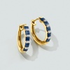 image:imageRossSimons 280 ct tw Sapphire Hoop Earrings With Diamonds in 18kt Gold Over Sterling