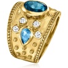 image:imageRossSimons 370 ct tw London Blue Swiss Blue and White Topaz Ring in 18kt Gold Over SterlingTopaz