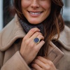 image:imageRossSimons Italian Tagliamonte Blue Venetian Glass Lion Ring With 100 ct tw Swiss Blue Topaz in 18kt Gold Over SterlingTopaz