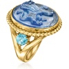image:imageRossSimons Italian Tagliamonte Blue Venetian Glass Lion Ring With 100 ct tw Swiss Blue Topaz in 18kt Gold Over SterlingTopaz