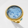 image:imageRossSimons Italian Tagliamonte Blue Venetian Glass Lion Ring With 100 ct tw Swiss Blue Topaz in 18kt Gold Over SterlingTopaz