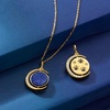 image:imageRossSimons Lapis 20 ct tw White Topaz and 10 ct tw Sapphire Reversible Celestial Pendant Necklace in 18kt Gold Over Sterling 18 inches