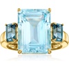 image:imageRossSimons 1200 Carat Sky Blue Topaz and 130 ct tw London Blue Topaz Ring in 18kt Gold Over SterlingTopaz