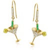 image:imageRossSimons 150 ct tw White Topaz and 10 ct tw Emerald Martini Cocktail Drop Earrings With Yellow Enamel in 18kt Gold Over Sterling