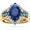 image:imageRossSimons 360 Carat Sapphire and 40 ct tw London Blue Topaz Ring With 22 ct tw Diamonds in 14kt Yellow GoldSapphire