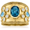 image:imageRossSimons 370 ct tw London Blue Swiss Blue and White Topaz Ring in 18kt Gold Over SterlingTopaz