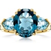 image:imageRossSimons 540 ct tw Tonal Blue Topaz 3Stone Ring in 14kt Yellow GoldTopaz