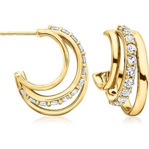image:imageRossSimons 200 ct tw White Topaz Convertible MultiHoop Earrings in 18kt Gold Over Sterling