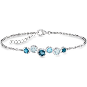 image:imageRossSimons 220 ct tw Tonal Blue Topaz Bubble Bracelet in Sterling SilverTopaz