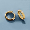 image:imageRossSimons 030 ct tw LabGrown Diamond Ridged Hoop Earrings in 18kt Gold Over Sterling