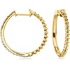 image:imageRossSimons 033 ct tw Diamond and 18kt Gold Over Sterling Beaded Reversible Hoop Earrings