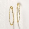image:imageRossSimons 100 ct tw Diamond InsideOutside Oval Hoop Earrings in 14kt Yellow Gold