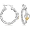 image:imageCharles Garnier Touch Of Gold 10 ct tw Diamond FleurDeLis Hoop Earrings in Sterling Silver With 14kt Yellow Gold