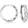 image:imageRossSimons 100 ct tw BezelSet LabGrown Diamond Hoop Earrings in Sterling Silver