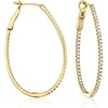 image:imageRossSimons 100 ct tw Diamond InsideOutside Oval Hoop Earrings in 14kt Yellow Gold