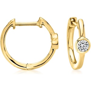 image:imagePure Collection by RossSimons 020 ct tw BezelSet LabGrown Diamond Hoop Earrings in 18kt Gold Over Sterling