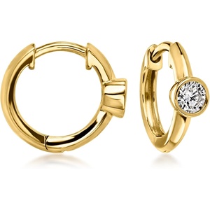 image:imagePure Collection by RossSimons 033 ct tw BezelSet LabGrown Diamond Hoop Earrings in 18kt Gold Over Sterling
