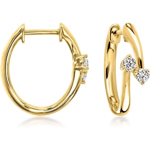 image:imageRossSimons 021 ct tw LabGrown Diamond Overlapping Hoop Earrings in 18kt Gold Over Sterling