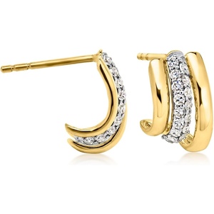 image:imageRossSimons 033 ct tw LabGrown Diamond JHoop Earrings in 18kt Gold Over Sterling