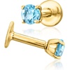 image:imagePure Collection by RossSimons Swiss Blue Topaz FlatBack Earrings in 14kt Yellow Gold