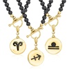 image:imageRossSimons Virgo  Onyx Reversible Zodiac Charm With LabGrown Diamonds in 18kt Gold Over Sterling