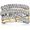 image:imageRossSimons Silver and 14kt GoldPlated Highway Ring With 200 ct tw CzsCubic Zirconia