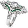image:imageRossSimons 150 ct tw CZ and 20 ct tw Simulated Emerald Ring in Sterling SilverEmerald