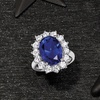 image:imageRossSimons 530 Carat Simulated Sapphire and 180 ct tw CZ Ring in Sterling SilverSapphire