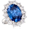 image:imageRossSimons 530 Carat Simulated Sapphire and 180 ct tw CZ Ring in Sterling SilverSapphire