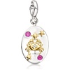 image:imageRossSimons Libra  Sterling Silver and 18kt Gold Over Sterling Zodiac Charm With Pink Tourmaline and 10 ct tw White Topaz
