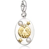 image:imageRossSimons Libra  Sterling Silver and 18kt Gold Over Sterling Zodiac Charm With Pink Tourmaline and 10 ct tw White Topaz