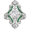 image:imageRossSimons 150 ct tw CZ and 20 ct tw Simulated Emerald Ring in Sterling SilverEmerald