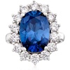 image:imageRossSimons 530 Carat Simulated Sapphire and 180 ct tw CZ Ring in Sterling SilverSapphire
