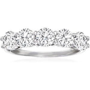 image:imageRossSimons 200 ct tw CZ 5Stone Ring in Sterling SilverCubic Zirconia