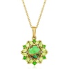 image:imageRossSimons Green Turquoise and 100 ct tw MultiGemstone Pendant Necklace With White Zircon in 18kt Gold Over Sterling 18 inches