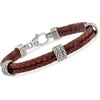 image:imageRossSimons Phillip Gavriel Mens Brown Leather Station Bracelet With Sterling Silver 825 inches