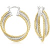 image:imageCharles Garnier Duo Luxe Sterling Silver and 18kt Gold Over Sterling Triple Hoop Earrings
