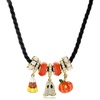 image:imageRossSimons 14kt Yellow GoldPlated and Multicolored Enamel Halloween Bead Charm Necklace With Simulated GemsPearls and Black Cord 18 inches