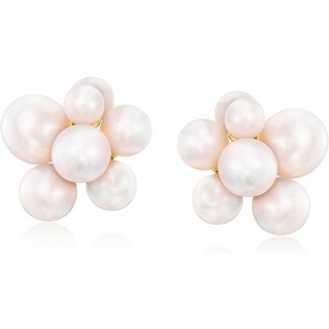 image:imageRossSimons 36mm Cultured Pearl Cluster Earrings in 18kt Gold Over Sterling