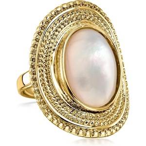 image:imageRossSimons Italian 14kt Yellow GoldPlated Ring With MotherOfPearlmother of pearl